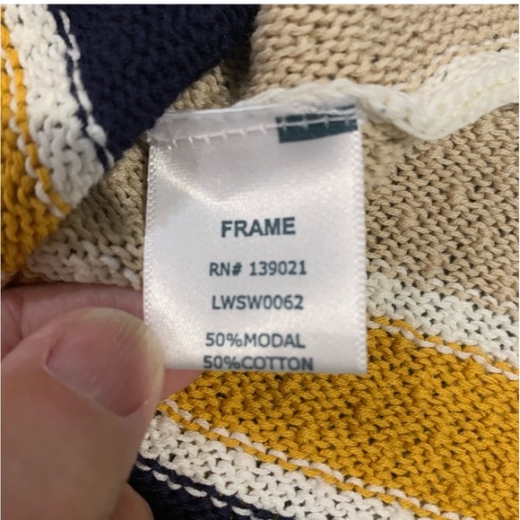 Frame Denim Le Lace Up Shirt Dress in Multi Stripe Knit - Picture 6 of 7